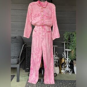 Free People Madrit jumpsuit Pink size S